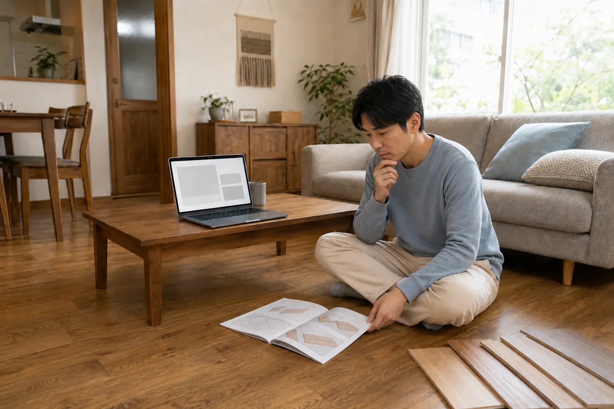 フローリング張り替え　DIY 悩む