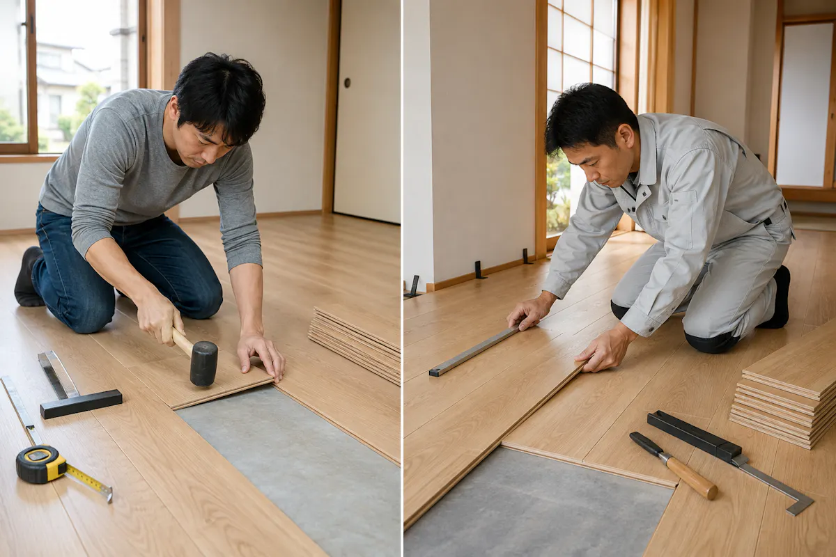 DIY　フローリング　比較